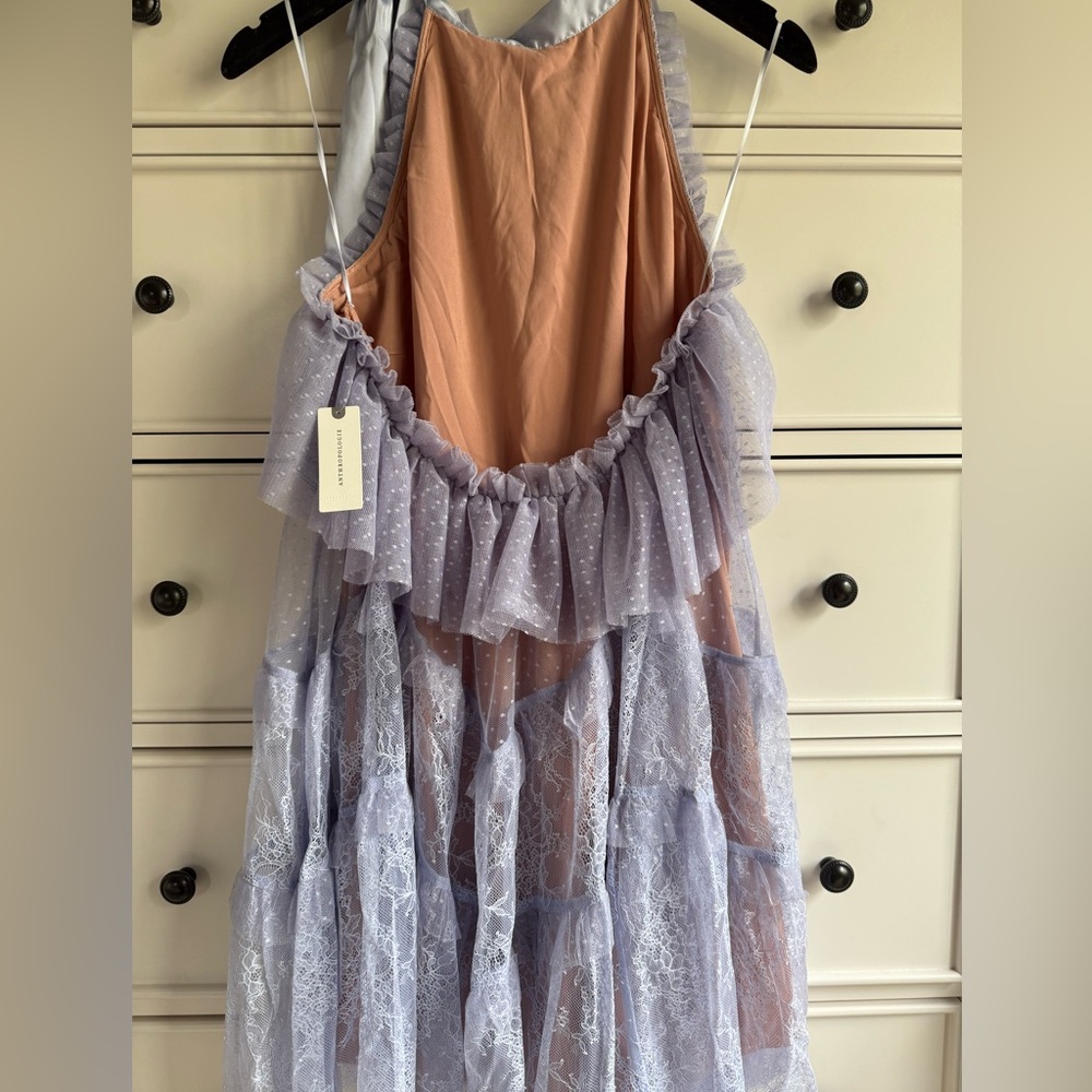 Anthropologie Sheer Lace Halter Dress - Picture 7 of 8